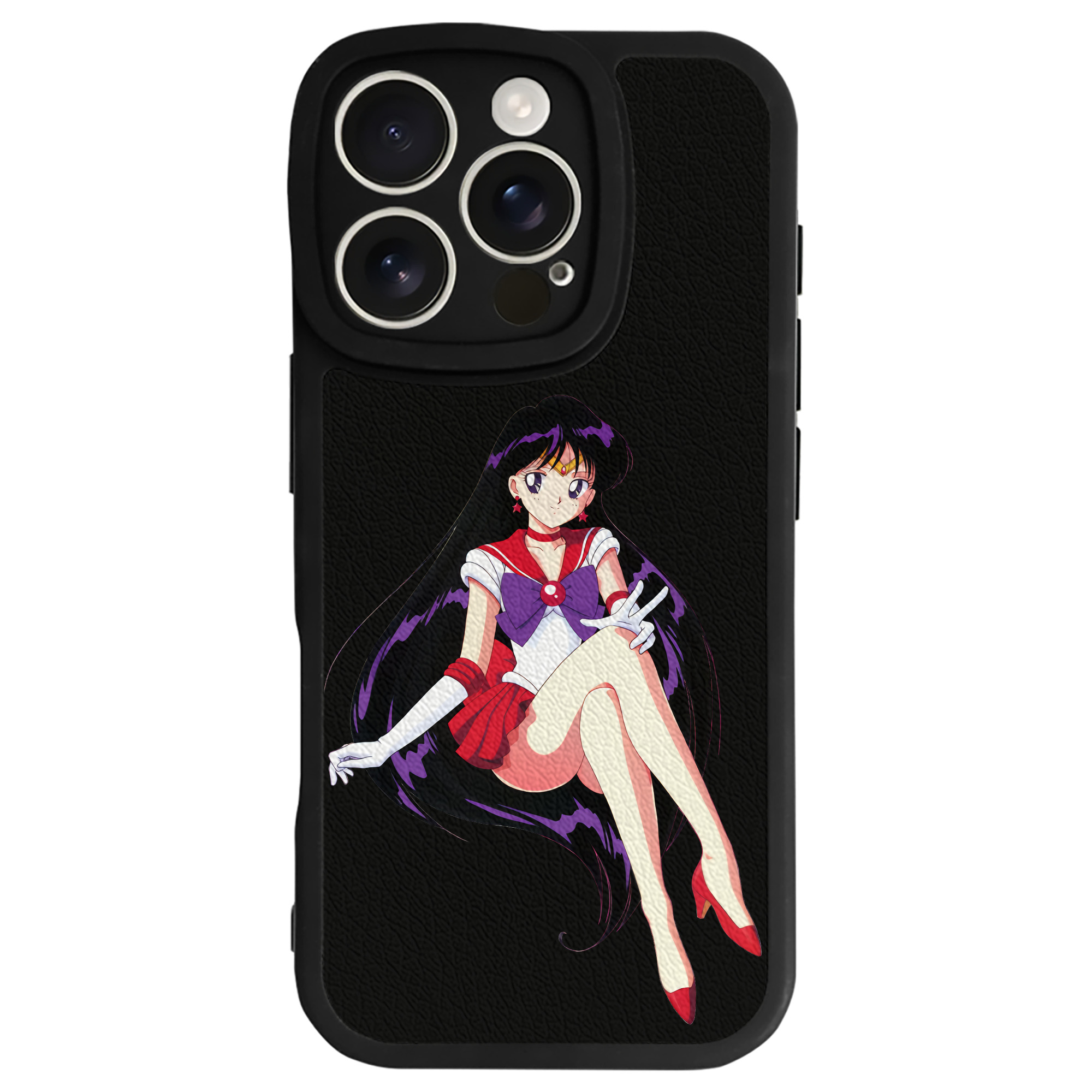（画像用） 美少女戦士セーラームーン 火野レイ ひの レイ Sailor Moon Hino Rei （セーラーマーズ,Sailor Mars） 【iPhone 16シリーズ対応】シリコンスマホケース（レザー調） 材質：シリコン